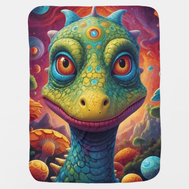 Baby shower Dino-Mite  Baby Blanket (Front)