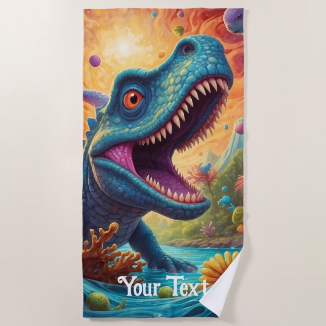 Baby shower Dino-Mite  Beach Towel (Front)