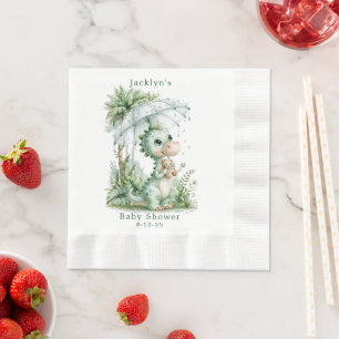 Baby Shower Dinosaur Umbrella Tropical Theme Napkins
