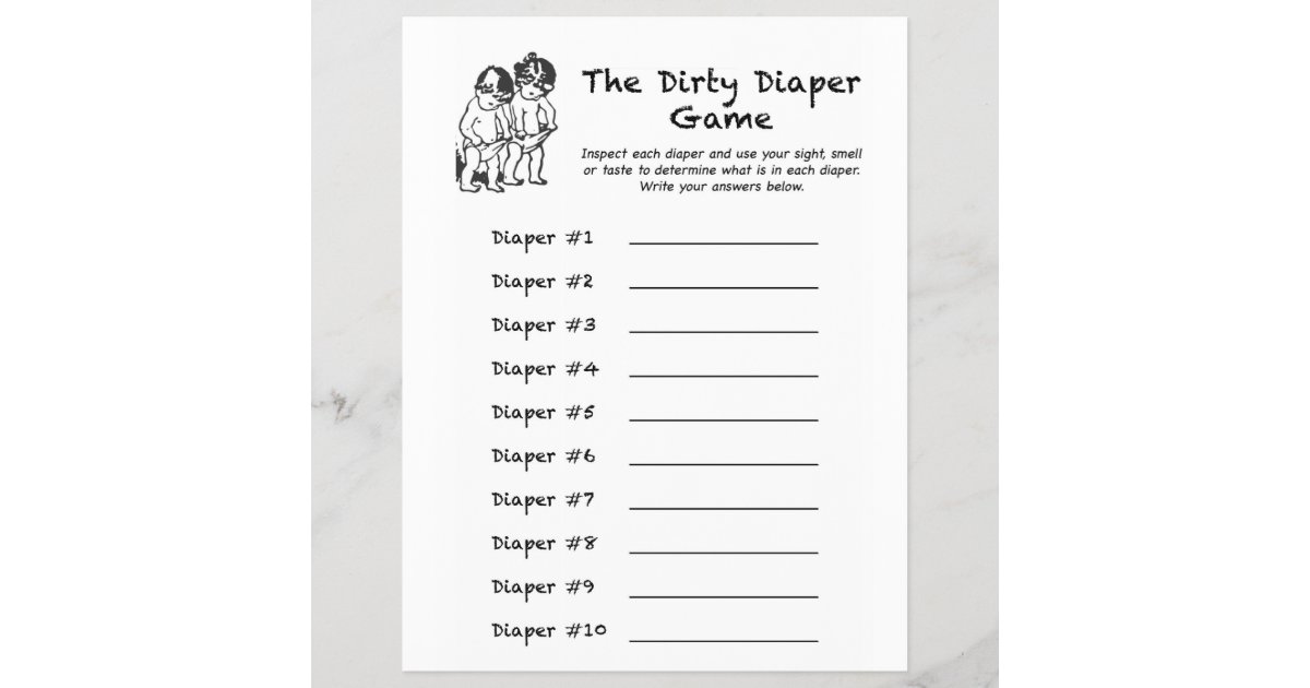 Baby Shower Dirty Diaper Game Zazzle Com