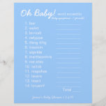 Baby Shower Diy - Word Scramble Game - Blue at Zazzle