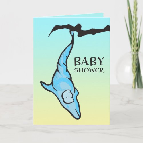 baby shower dolphin cocoon invitation
