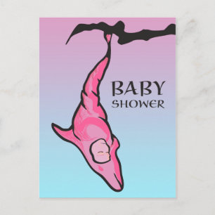 baby shower (dolphin cocoon) invitation postcard