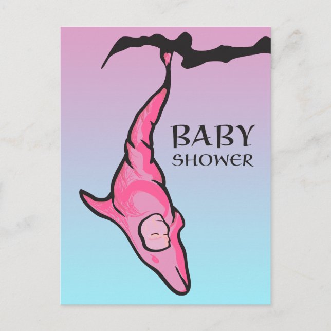 baby shower (dolphin cocoon) invitation postcard (Front)