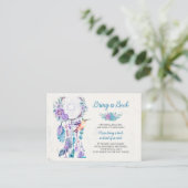 Baby Shower Dreamcatcher Hummingbird Book Request Enclosure Card (Standing Front)