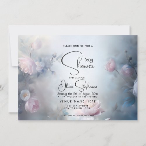 Baby Shower_ Dreamy Ethereal Floral  Invitation