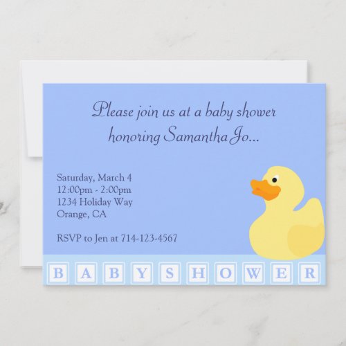 Baby Shower Duck Invitation