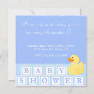 Baby Shower Duck Vertical Invitation