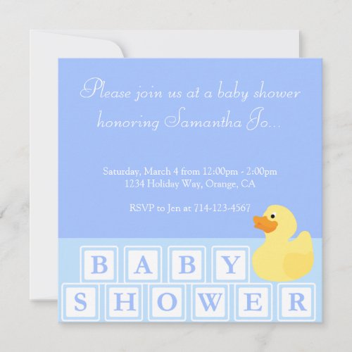 Baby Shower Duck Vertical Invitation