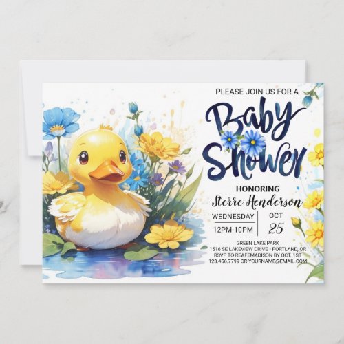 Baby Shower Duckling Pond invitation