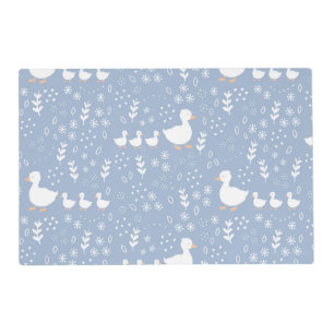 Baby Shower Duckling Wrapping Paper in Blue Placemat