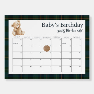 Baby Shower Due Date Calendar Foam Board
