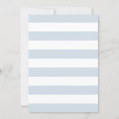 Baby Shower | Elegant Gold Confetti & Blue Stripes Invitation (Back)