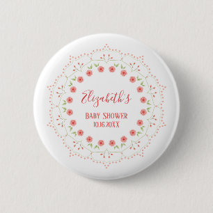 Baby Shower Elegant Modern Blush Thank You Button