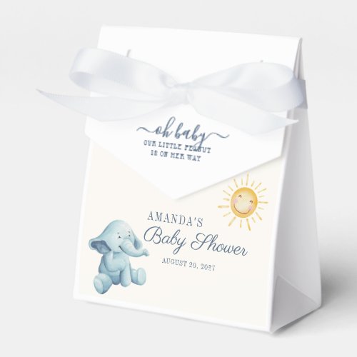 Baby Shower Elephant and Sunshine Watercolor Girls Favor Boxes