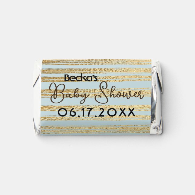 Baby Shower Elephant Blue Chocolate Candy Mini Hershey's Miniatures (Front)