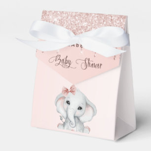 Baby Shower elephant girl blush pink rose gold Favor Boxes