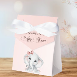 Baby Shower elephant girl blush rose gold Favor Boxes