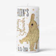 Baby Shower Elephant Gold