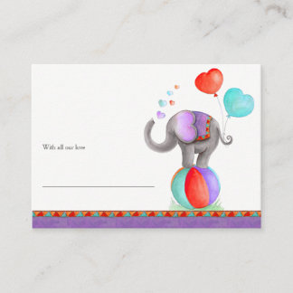 Baby shower elephant grey art display shower cards