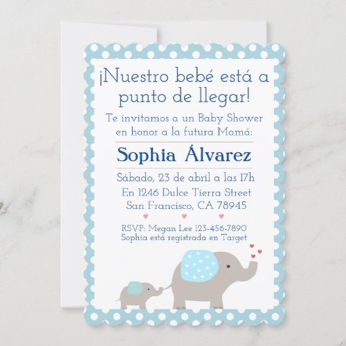 Baby Shower ElephantInvitacin Elefantes   Invitation
