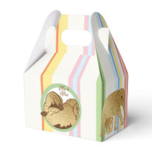 Baby Shower Elephant Mom and Baby Stripes
