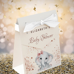 Baby Shower elephant rose gold pink glitter Favor Boxes