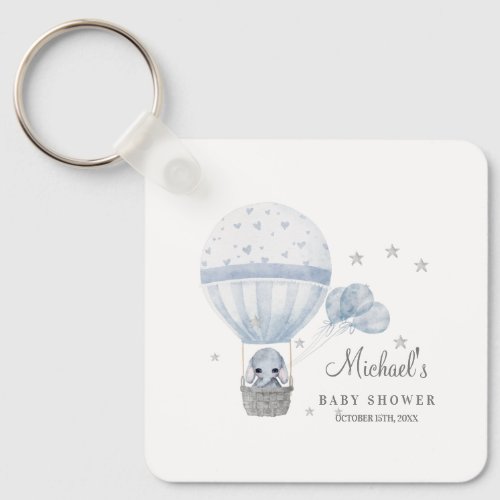 Baby Shower Elephant with Air Hot Balloon     Keyc Keychain