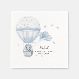 Baby Shower Elephant with Air Hot Balloon  Napkins