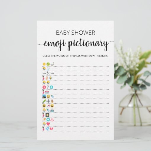 Baby Shower Emoji Pictionary with Answers game | Zazzle