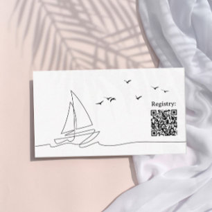 Baby Shower Enclosure Card Sailboat Minimalist 