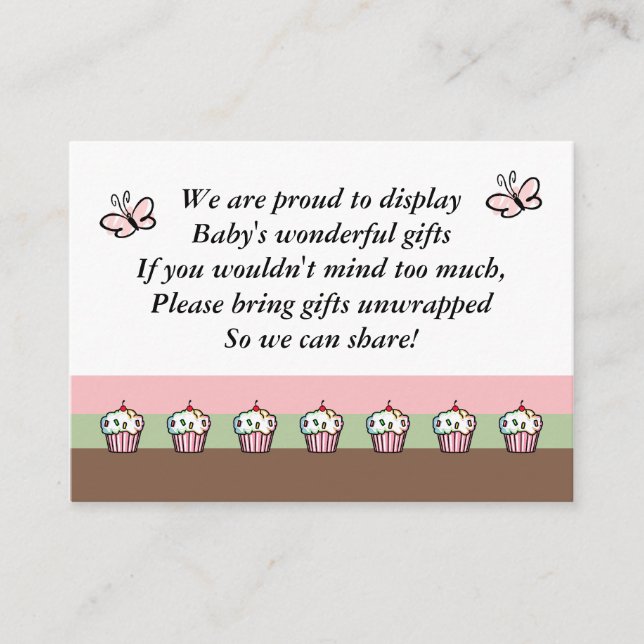 Baby Shower Enclosure Cards (Front)
