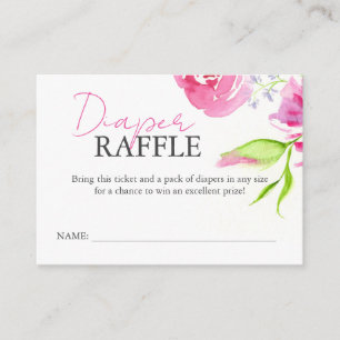 Baby Shower Enclosure Cards Diaper Raffle Floral