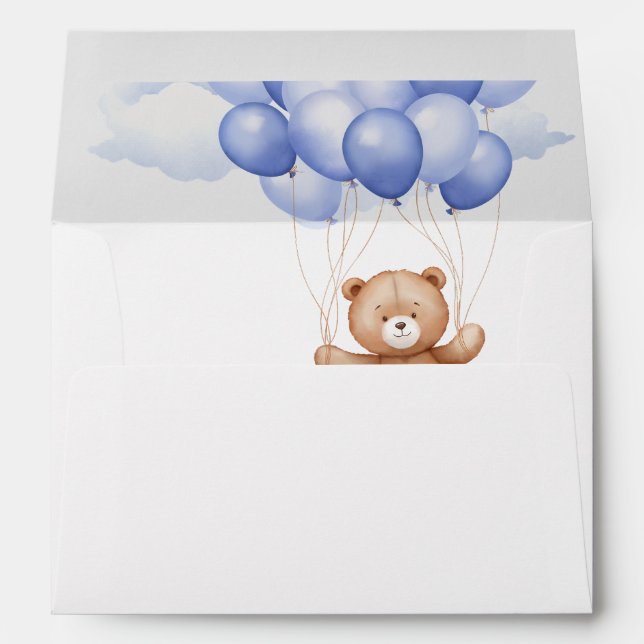 Baby shower envelope with  teddy bear (Back (Bottom))