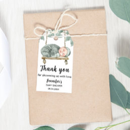 Baby shower eucalyptus green thank you gift tags