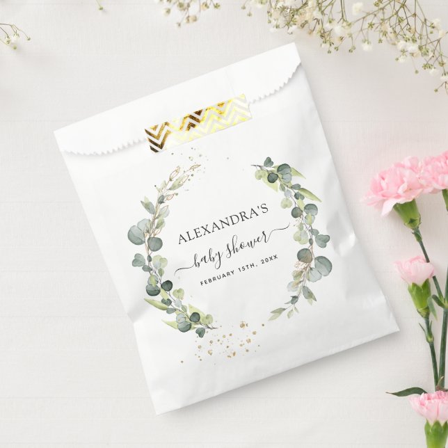 Baby Shower Eucalyptus Greenery Boho Rustic Favor Bag (Sealed)