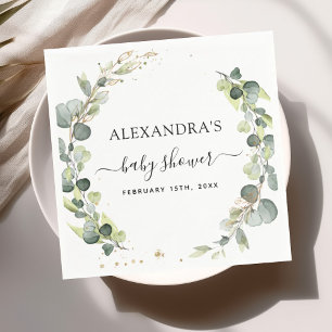 Baby Shower Eucalyptus Greenery Boho Rustic Napkins
