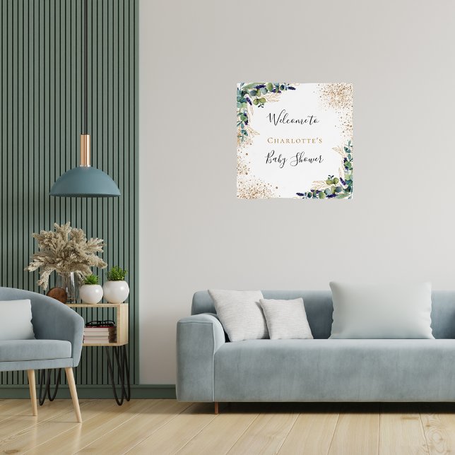 Baby Shower eucalyptus greenery elegant welcome  Foam Board (Creator Uploaded)