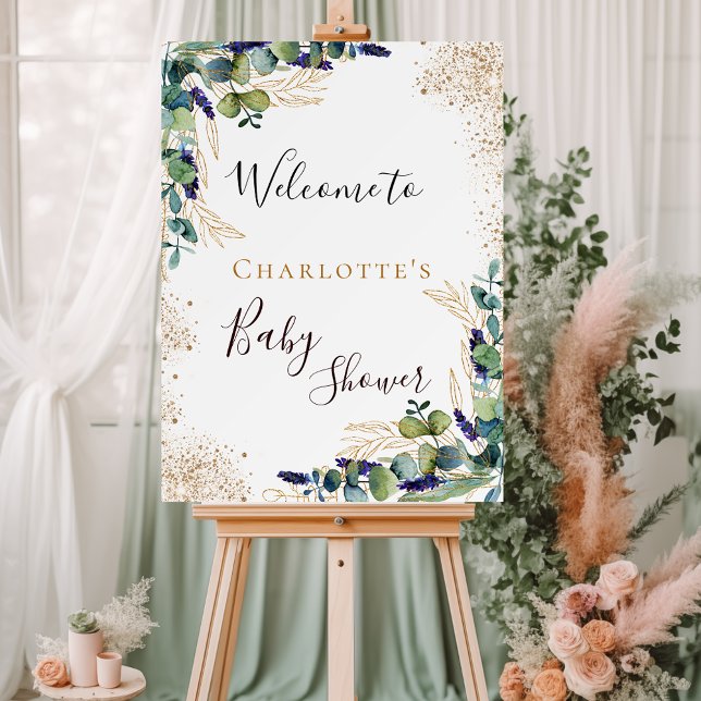 Baby Shower eucalyptus greenery elegant welcome  Foam Board (Creator Uploaded)