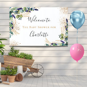Baby Shower eucalyptus greenery elegant welcome Sign