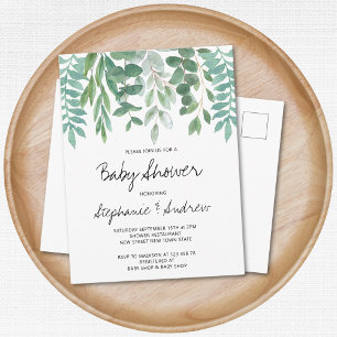 Baby Shower Eucalyptus Greenery Invitation Postcard