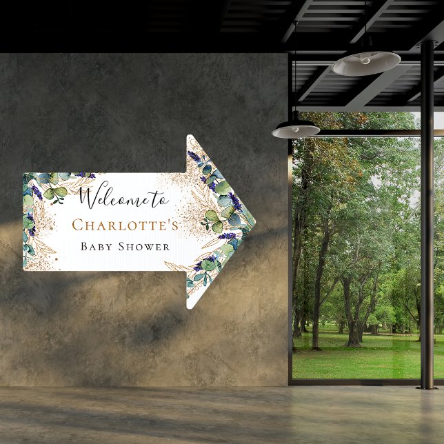 Baby Shower eucalyptus greenery welcome arrow Sign (Creator Uploaded)