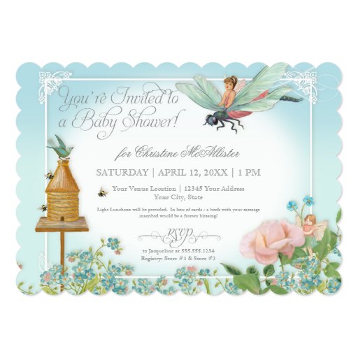 Fairy Garden Baby Shower Invitations 6