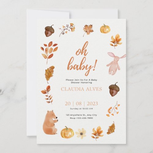 Baby Shower Fall Aesthetic Invitation