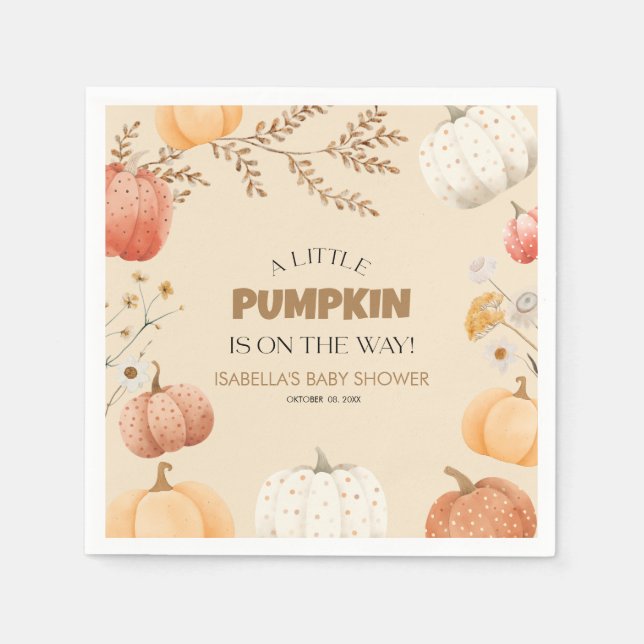 Baby Shower Fall Pumpkin  Napkins (Front)