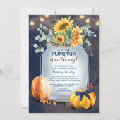 Baby Shower Fall Pumpkin Rustic Mason Jar Invitation (Front)