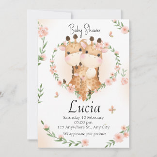 Baby shower Familia Jirafas Invitation