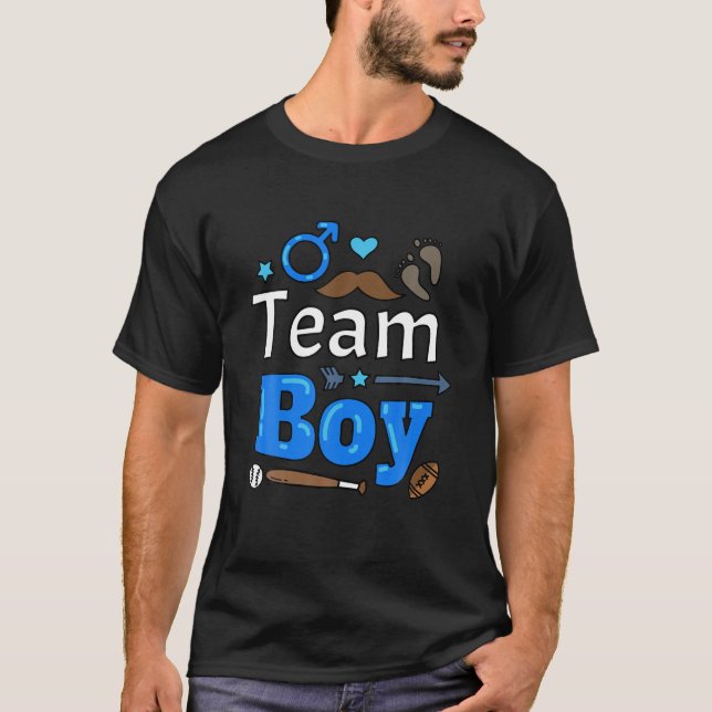 Baby Shower Family Outfit Team Boy Team Girl Gende T-Shirt (Front)