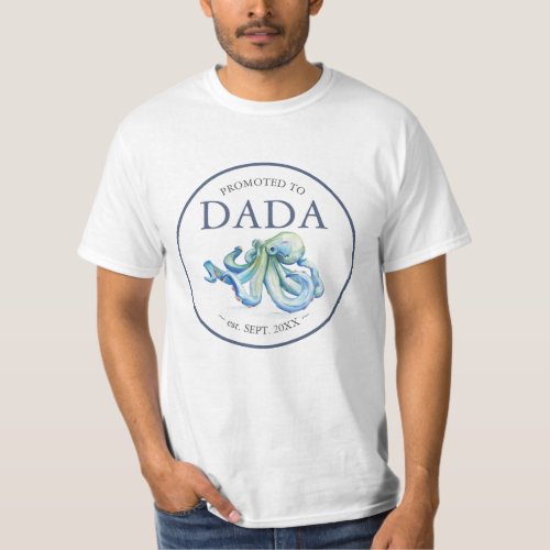 Baby Shower Family Shirts Dad Blue Octopus