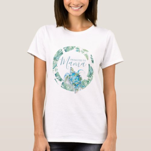 Baby Shower Family Shirts Mama Tropical Turtle